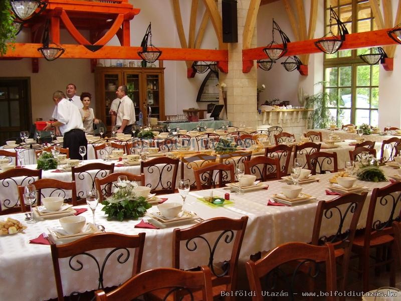 Restaurant prepared for a wedding