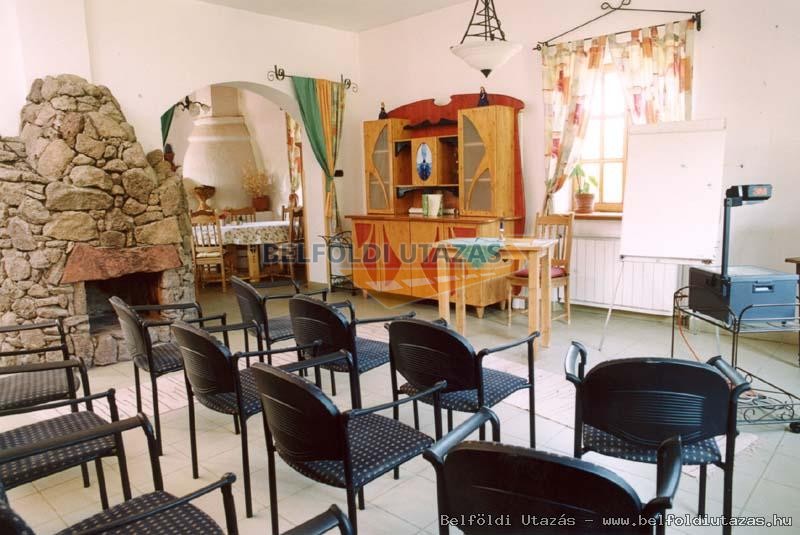 Lobby of the "Small House" prepared for a meeting