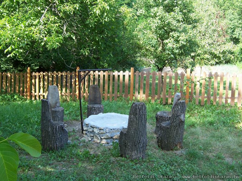 Fireplace in the back  of the Garden